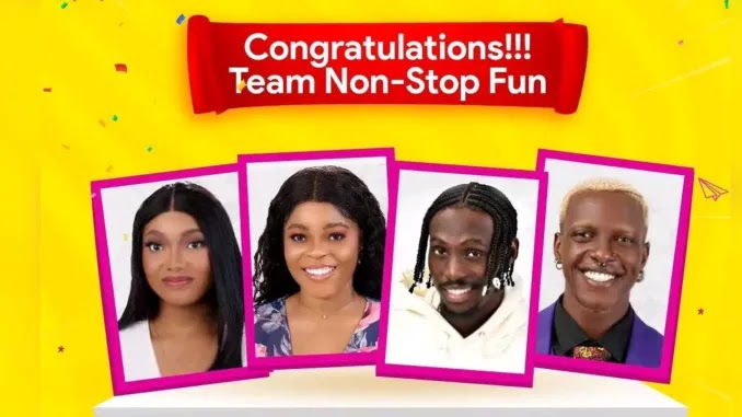 Congratulations To Team Non Stop Fun As They Emerge Winners Of BBNaija Week 3 Munch it Task presentation