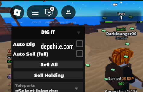Roblox Dig it Script Teleport, Sell Farm Hilesi İndir 2025