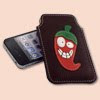 iPhone leather case with red hot chilly pepper design