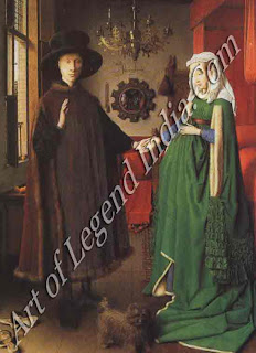  The Great Artist Van Eyck Painting “Giovanni Amolfini and his Wife or The Amolfini Wedding” 1434 32 1/4" X 231/2" National Gallery, London
