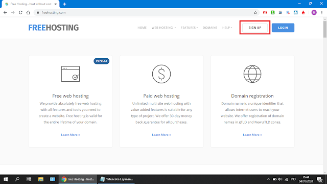 Mencoba Layanan Hosting Gratis di FreeHosting