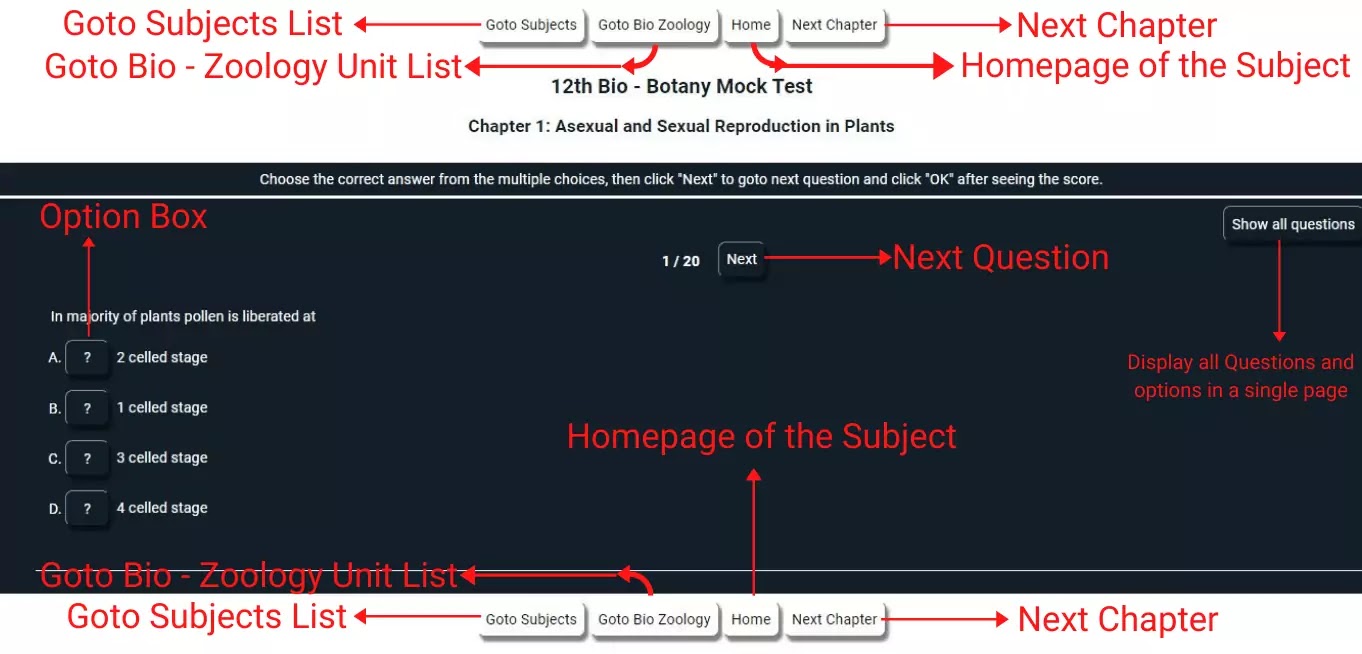 How to perform frisqoo prepare Samacheer Kalvi EM 12 Bio - Botany Unit6 Chapter1 MCQs Mock Test