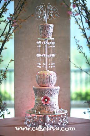 Pink Bling Wedding Cake