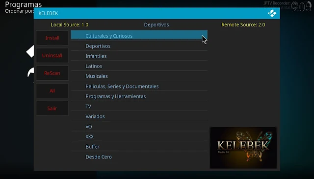 KODI AJUSTES KELEBEK