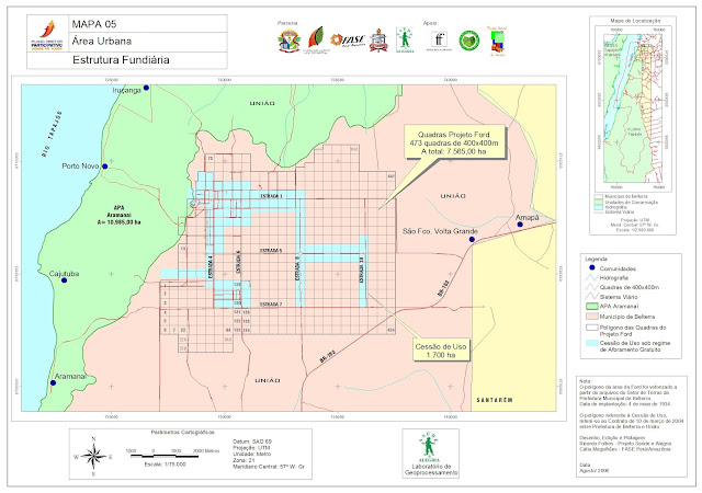 MAPA 05 - MUNICÍPIO DE BELTERRA - ÁREA URBANA - ESTRUTURA FUNDIÁRIA