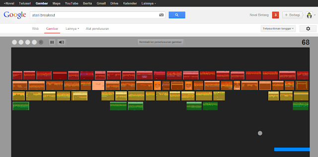 Main Game Atari Breakout di Google Image Search