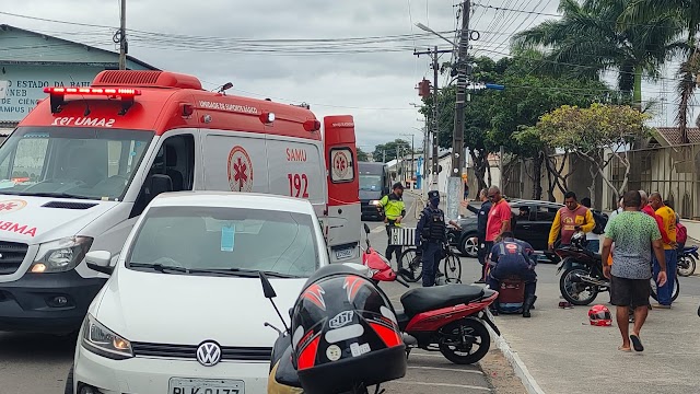 Motociclista fica ferido ao colidir lateralmente com carro próximo ao Hiper Servilar em Jacobina 