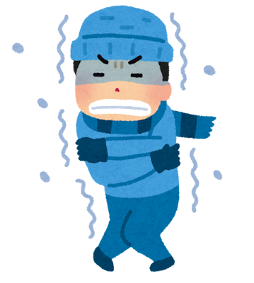 寒い外のイラスト（男性）