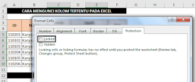 Cara Mengunci Kolom Tertentu Dengan Protect Sheet - JurnalExcel.com