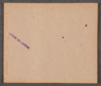 The back cover of a paper booklet, with a stamp reading "Made in China."