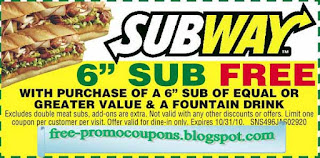 Free Printable Subway Coupons