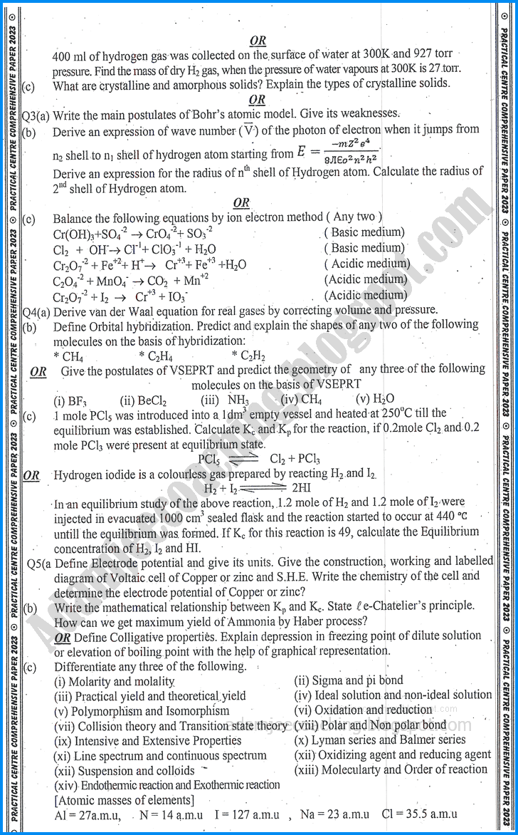 chemistry-11th-practical-centre-guess-paper-2023-science-group