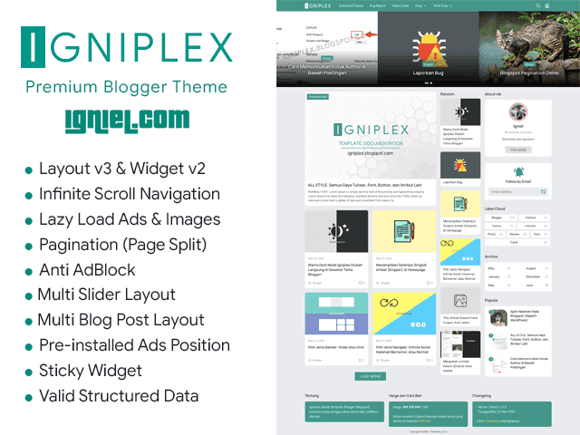 Igniplex v2.6 - Premium Blogger Template Free Download.