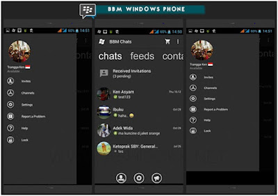 BBM MOD Windows Phone Dark Grey New Versi 2.10.0.35 Apk