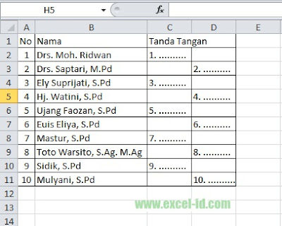 Cara Mudah Membuat Absensi/Daftar Hadir Dengan Cepat di Excel
