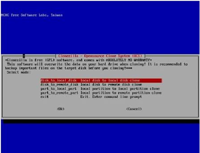 Cara Cloning Harddisk menggunakan Clonezilla