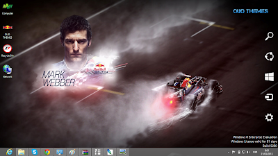 Mark Webber Formula 1 Theme For Windows 7 And 8