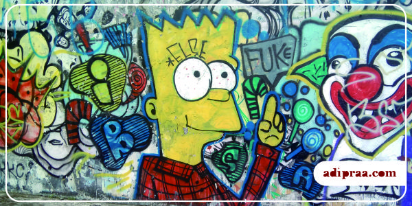 Mural Karakter Animasi Kartun Bart Simpsons | adipraa.com