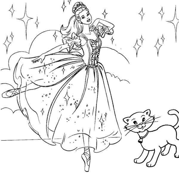  Barbie  And Cat  Coloring  Pages  Colorings net