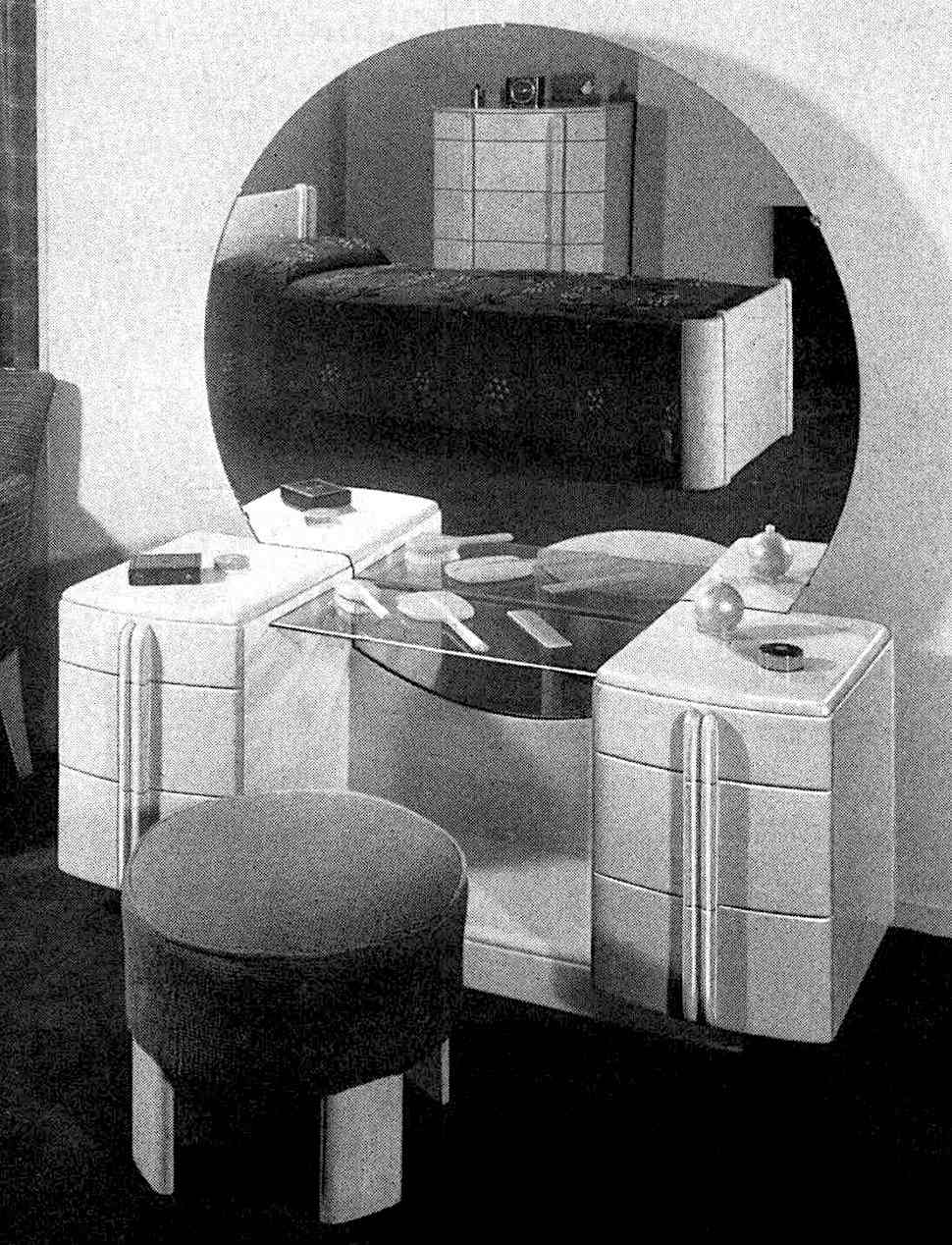 a 1940 modern bedroom vanity, photograph