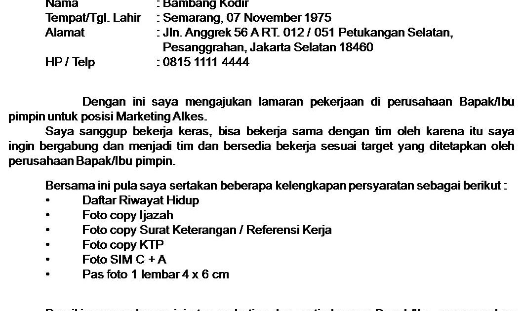 Contoh Surat Lamaran Cafe - Toast Nuances