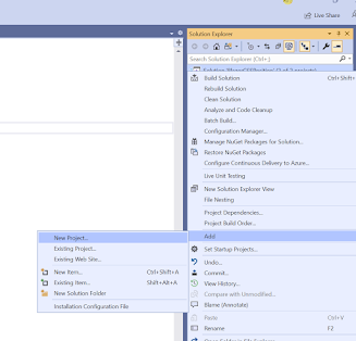 Create new Project in Visual Studio