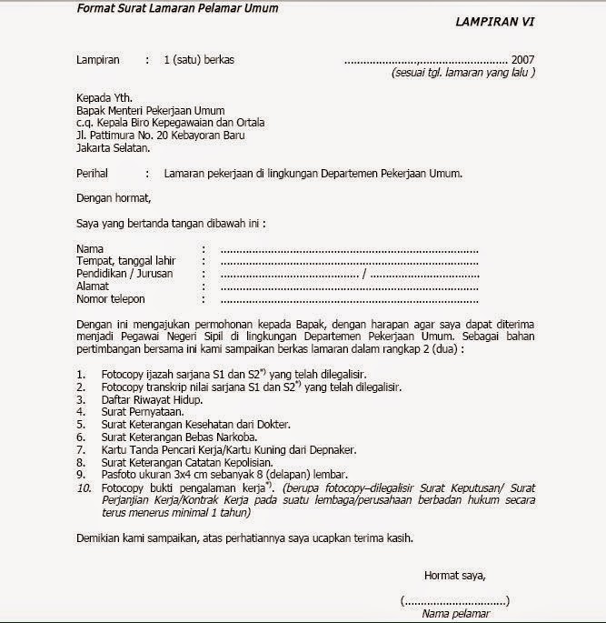 Contoh Surat Lamaran Pekerjaan Yang Baik dan Benar 2017 