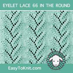 Foliage Lace stitch, easy to knit in the round