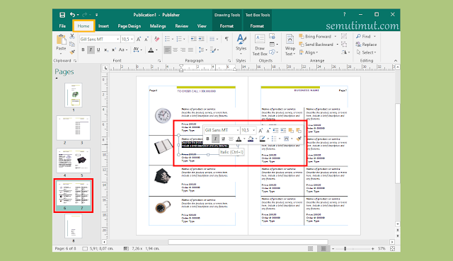 cara membuat katalog di microsoft publisher 2010