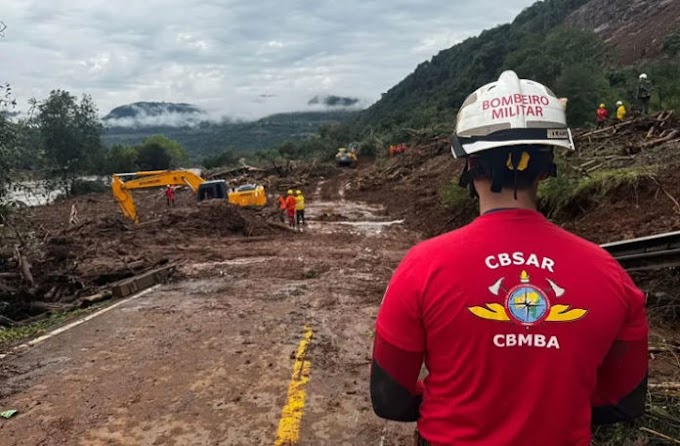 Bombeiros da Bahia seguem nas buscas por desaparecidos em cidades do Rio Grande do Sul