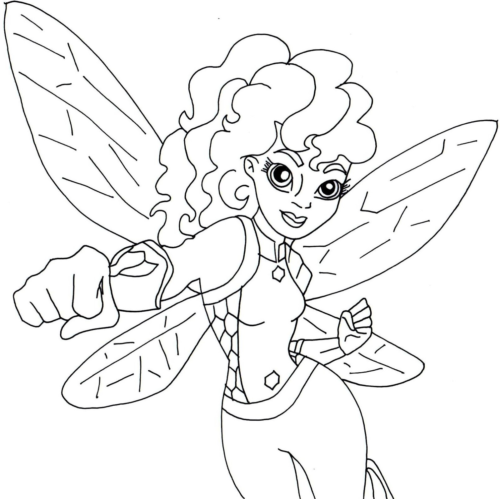 Free printable super hero high coloring page for Bumblebee Below is bigger but it s in half body