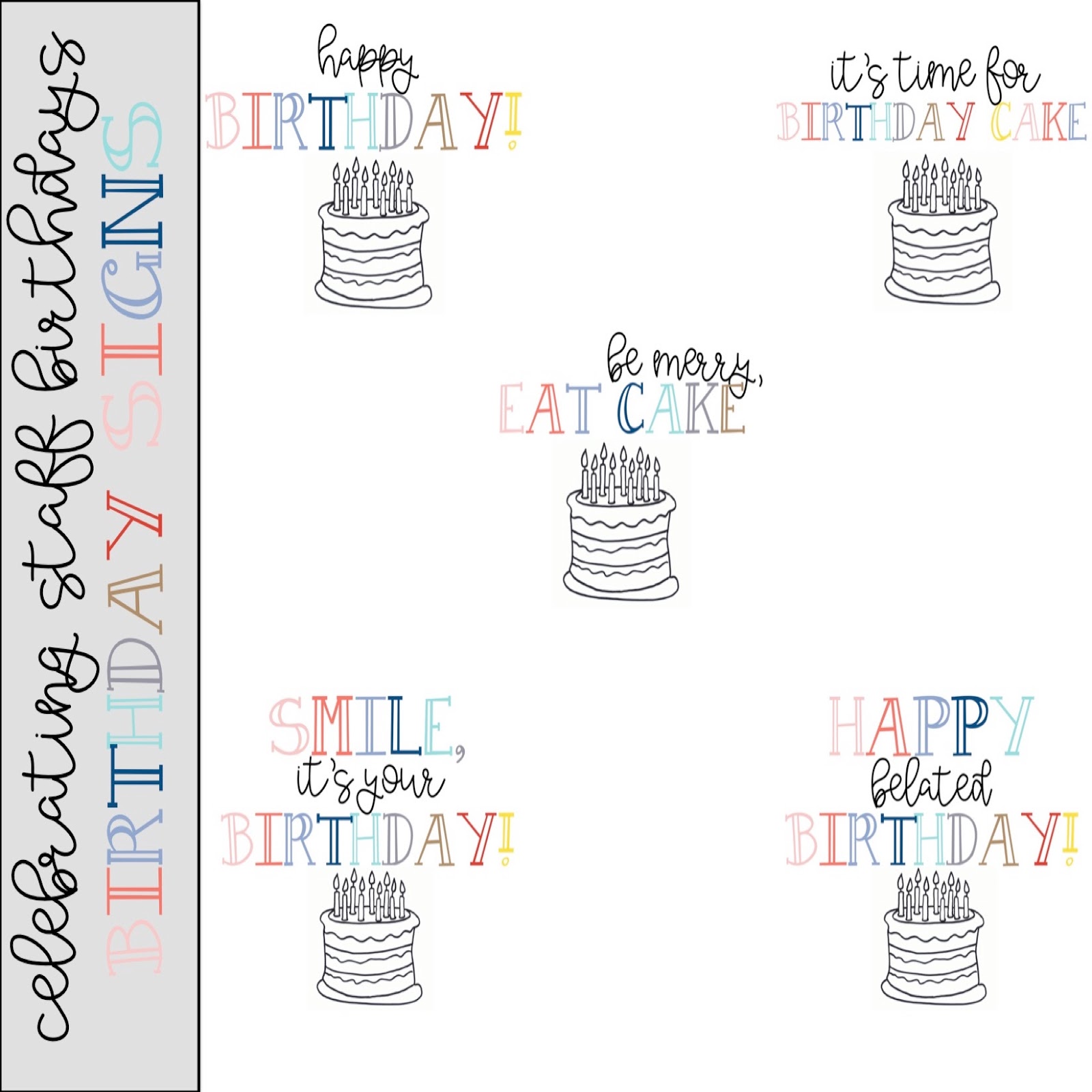 Celebrating Staff Birthdays | Printable Door Signs