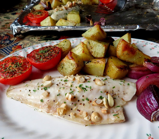 Sheet Pan Roasted Sea Bass Dinner