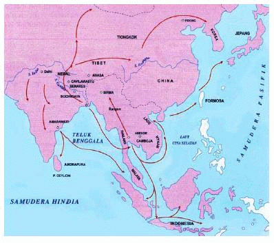 hindu buddha indonesia 2015: PETA JALUR PENYEBARAN AGAMA ...
