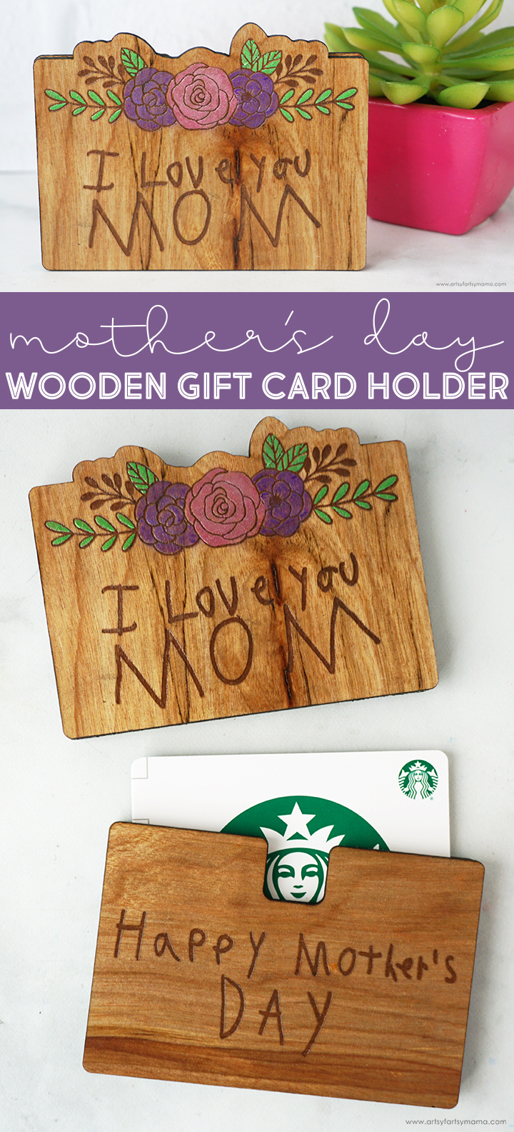 Mother's Day Wooden Gift Card Holder