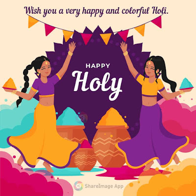 Happy Holi wishes quotes or status Images and messages