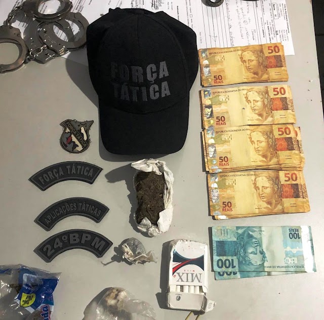 Polícia localiza maconha e aproximadamente R$ 2 mil com suspeitos de tráfico de drogas em Luís Correia