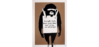 Laugh Now, 2003 by Banksy graffiti art