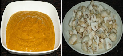 ground masala and chopped mushrooms