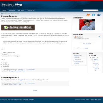 free blogger template Project Blog blogspot template