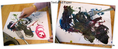 kids art easy valentine hearts on textured paper