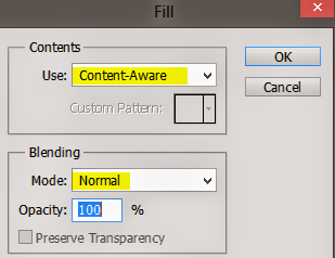 Content Aware in the Fill option under Edit Menu