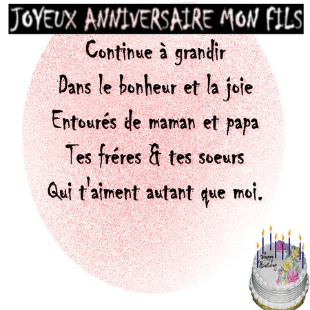 Message Anniversaire Pour Mon Fils Message Anniversaire Pour Mon Fils
