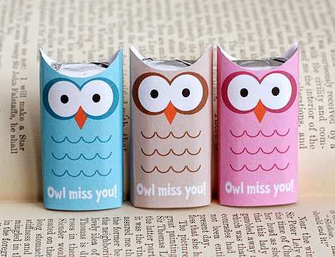 ReFab Diaries: Printable: Owl Miss You! candy wrapper