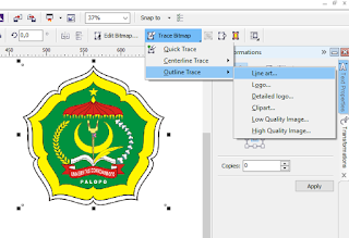 cara tracing di coreldraw mengubah gambar bitmap menjadi