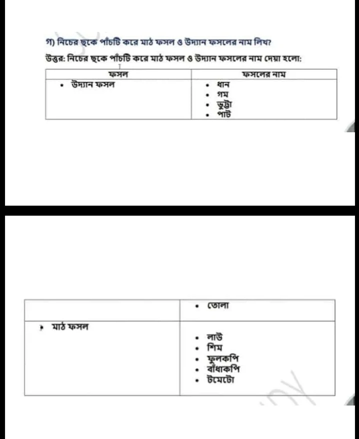 ষষ্ঠ শ্রেণির ৩য় সাপ্তাহের কৃষি এসাইনমেন্ট সমাধান -Class 6 3rd Assignment Agriculture Answer