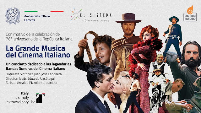 CULTURA: La Festa della Repubblica se celebrará en Venezuela con bandas sonoras legendarias del cine italiano.