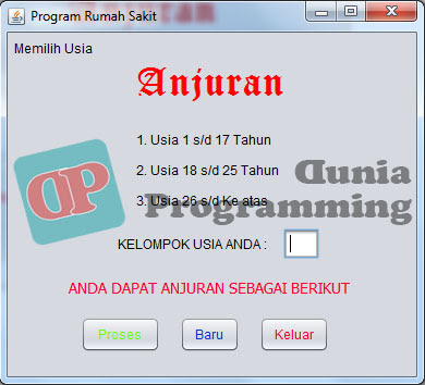 Program Anjuran degan Javanetbeans - Dunia Programming