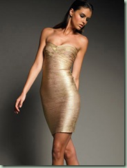 Herve-Leger-Strapless-Fashion-Metallic-Dress-Gold