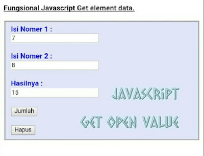 Javascript code open value